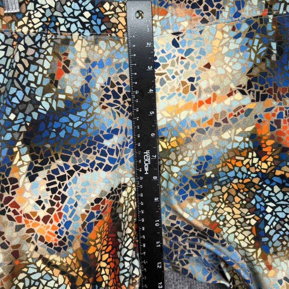 Soft Surroundings Leggings Womens M Blue Mosaic Cotton Blend Stretch Pull On - Picture 7 of 12